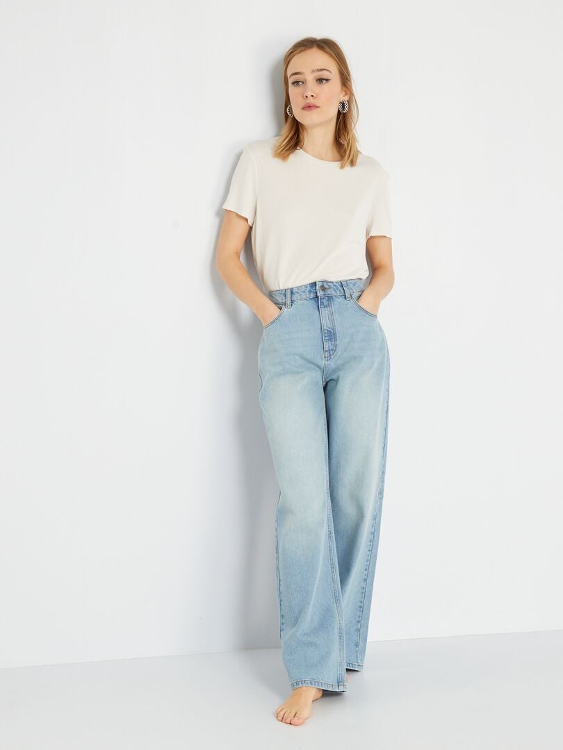 Pantalones vaqueros de pierna ancha - 34L - azul