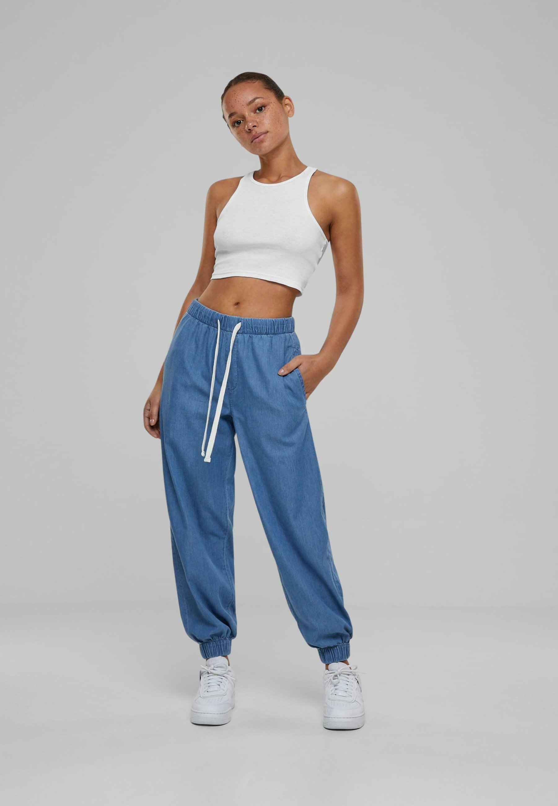 Jeans Urban Classics a vestibilità affusolata - lavaggio azzurro cielo