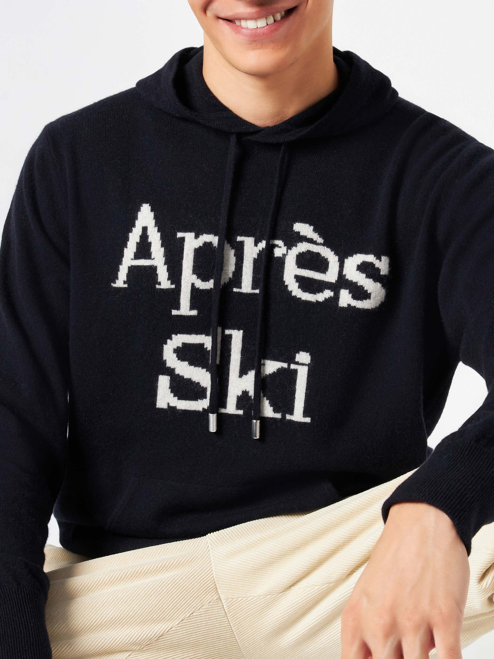 Herren-Après-Ski-Kapuzenpullover mit Stickerei