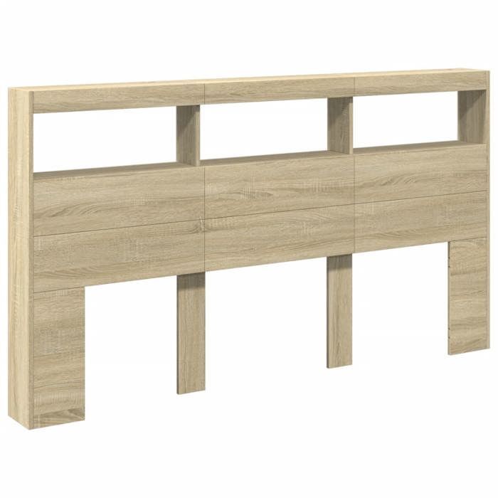 cabecero de armario vidaXL con LED, cabecero con compartimento, mueble de almacenamiento para dormitorio, accesorio 839212