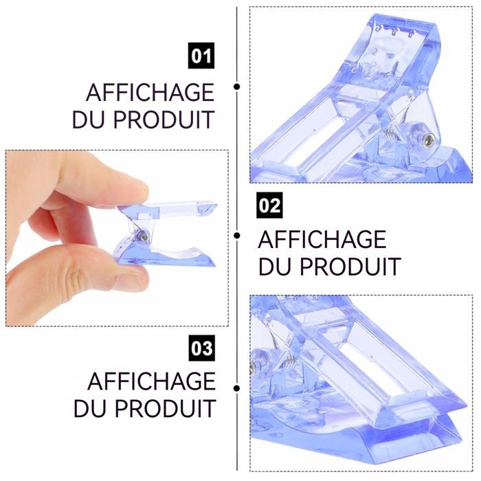 Set per manicure e pedicure - ATELIX - Clip decorative 3,6 x 3,5 x 2,8 cm 10 pezzi Per applicare extension per unghie Strumento per nail art