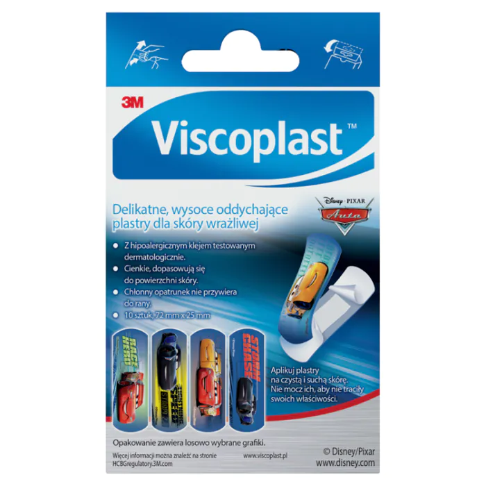 Viscoplast Auta, Plastry dla dzieci, 7,2x2,5cm