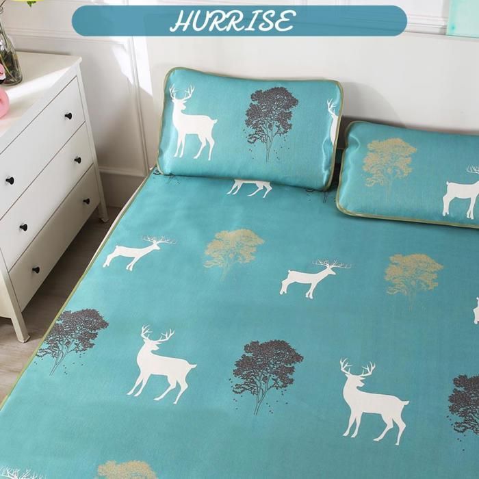 Sonew Summer Cooling Mat, Foldable Cooling Mat with Bedding, Mattress, and Pillowcase, 150*200 cm, 48*74 cm*2