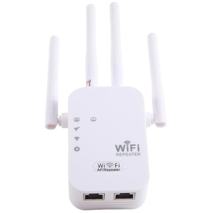 Repetidor Wi-Fi de 2,4 GHz e 300 Mbps com 4 antenas – Amplificador de sinal de longo alcance