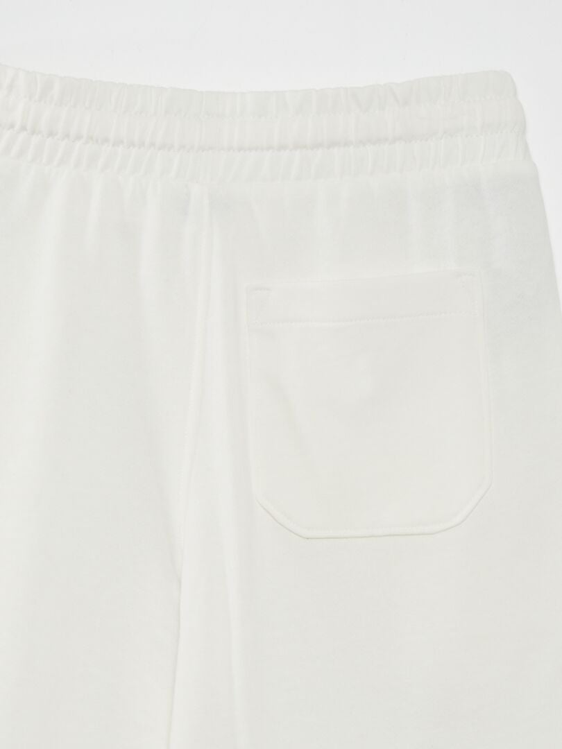 Calções de cor sólida em tecido polar - BRANCO