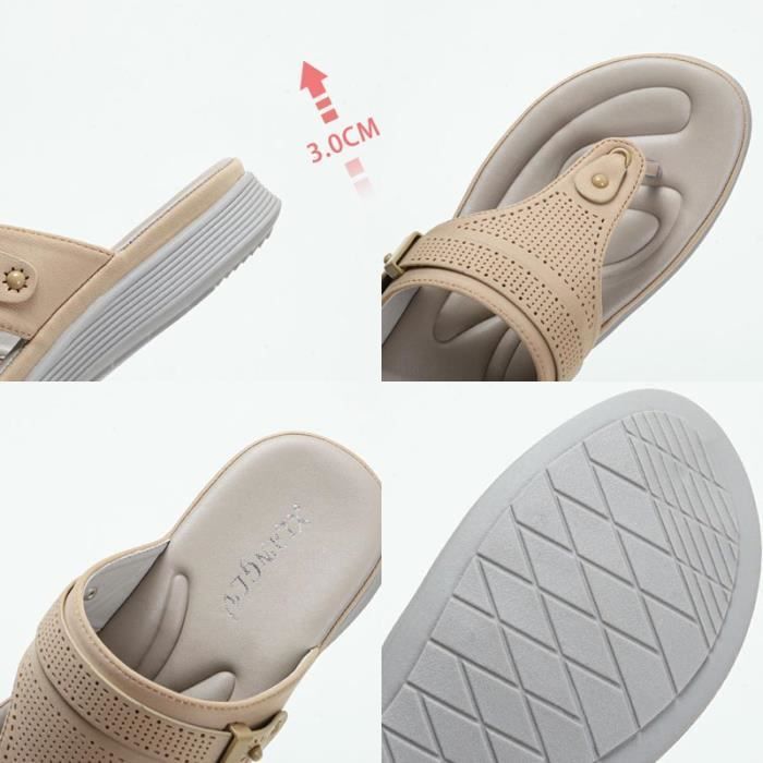 Chanclas de playa de verano para mujer, cómodas, planas y antideslizantes - Negras