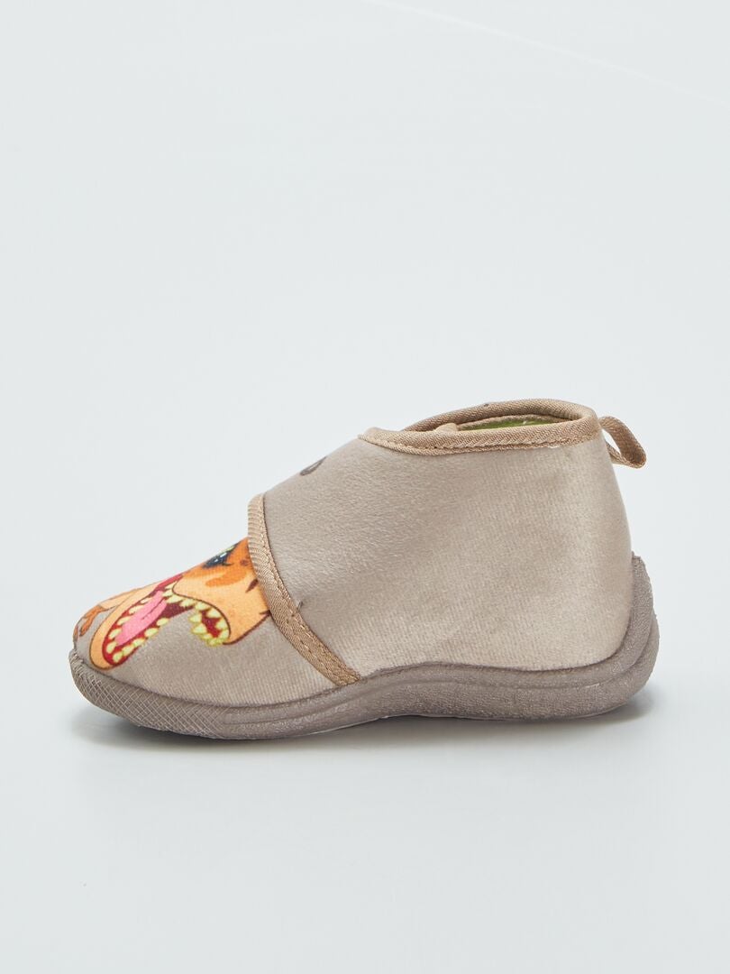 Pantuflas altas de Jurassic World con cierre de velcro - MARRÓN