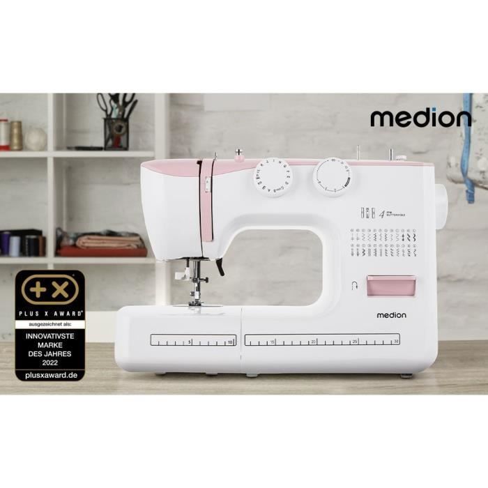 Sewing Machine - MEDION - SM 60 - 62W - 24 Stitches + Double Stitches - 700 RPM - LED - Pink