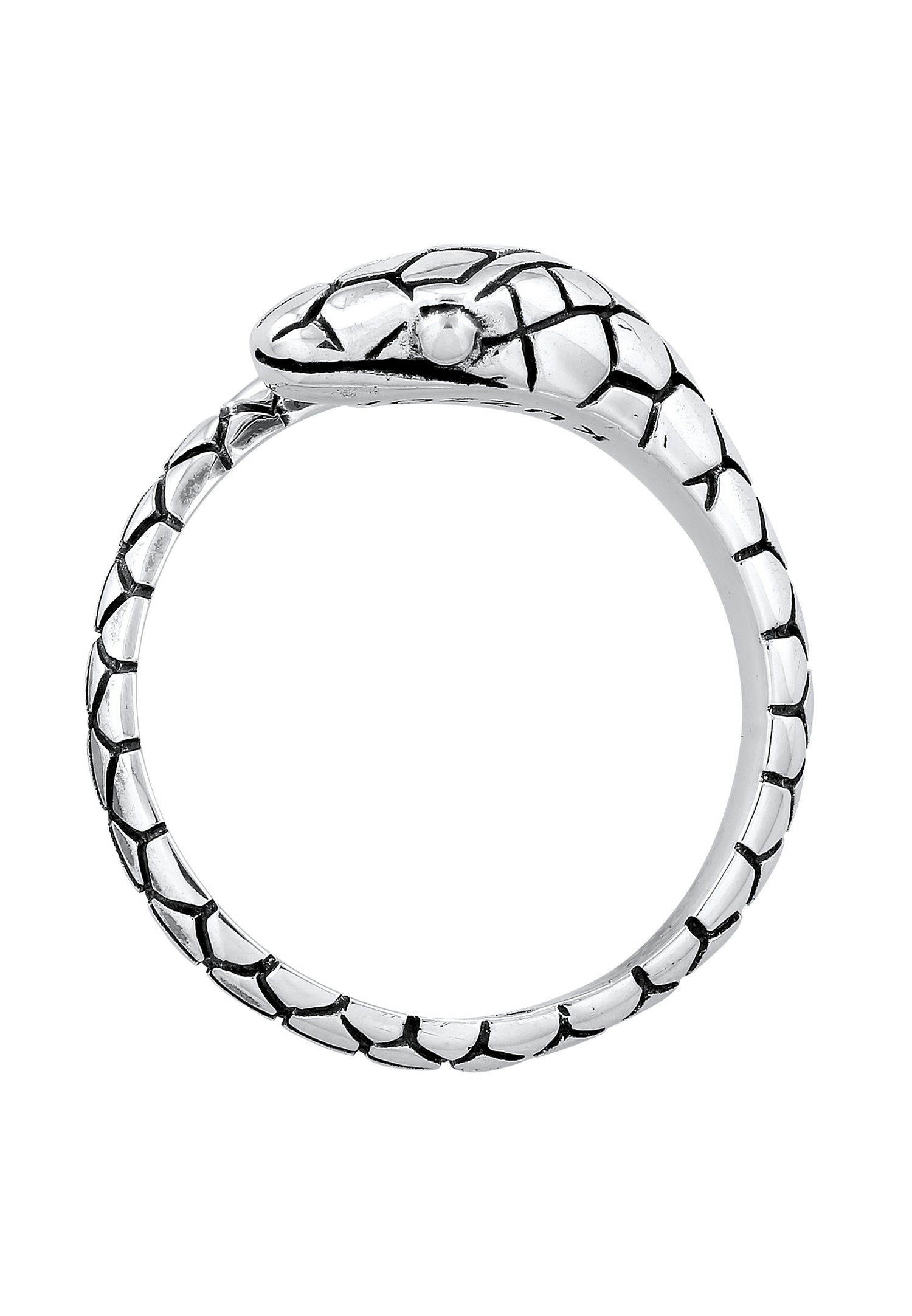 KUZZOI Hommes Ouvert Serpent Force Sturukturiert en argent sterling 925