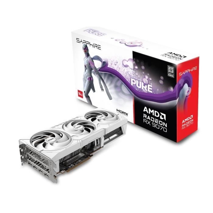 SAPPHIRE - Tarjeta gráfica - PURE AMD RADEON™ RX 9070 GAMING OC - 16 GB - Doble HDMI / Doble DP