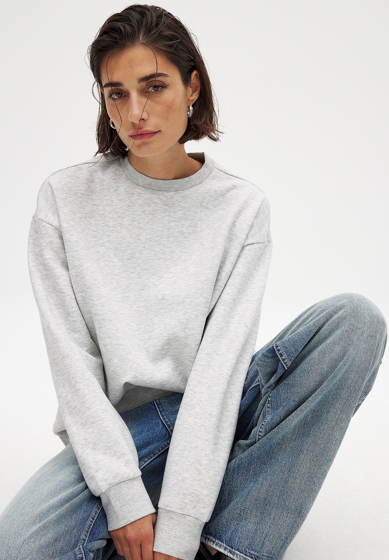 Sweat-shirt NA-KD - gris clair chiné