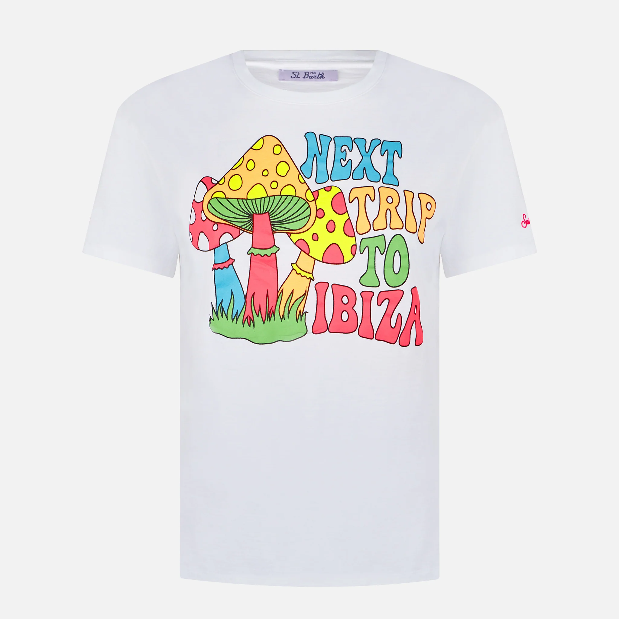Damen-T-Shirt aus Baumwolle mit Pilzmuster