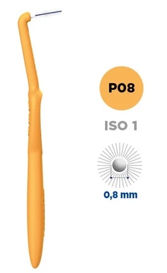 CURASEPT Curasept Proxi Angle Prevention P08 ISO 1 0,8 mm interdentale borstel lichtoranje 5 stuks