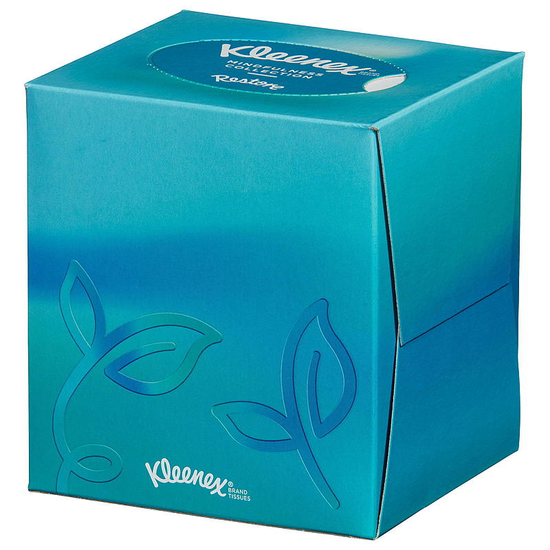 Kleenex-nenäliinoja laatikossa 48 kpl. Kleenex-kokoelma