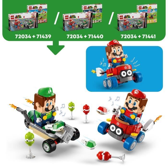 LEGO Super Mario 72034 Mario Kart – Baby Mario contro Baby Luigi - Regalo Nintendo