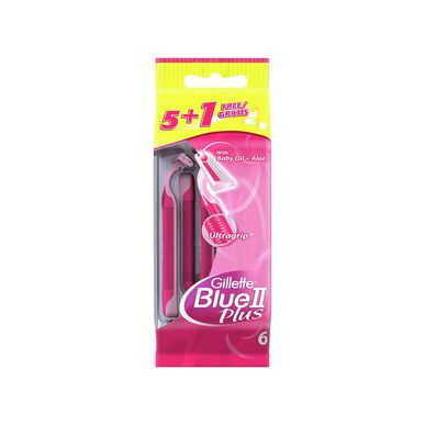 Vienkartiniai „Gillette Blue II Plus“ skustuvo peiliukai, 6 vnt., 6 vnt.