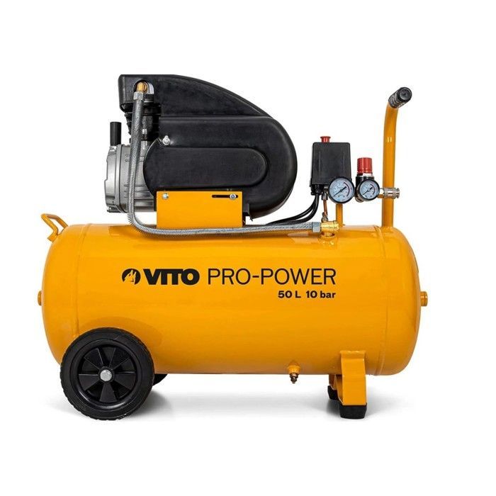 Compressor de ar silencioso de 50 litros, 10 bar, 2,5 HP, 145 PSI, VITO