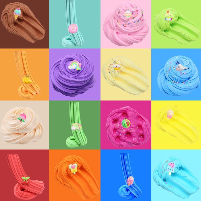 Jeu de pâte à modeler - CUNEARY - Lot 30 mini slimes - 30 couleurs - Super doux non collant - Parfumé réutilisable