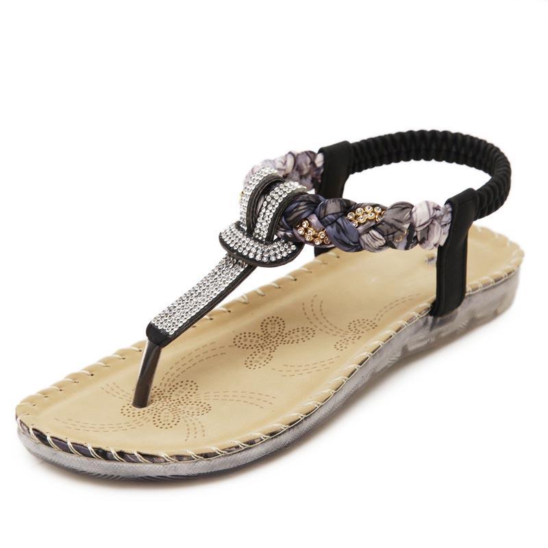 Sandales pour femmes, chaussures plates légères et confortables pour l'été, idéales pour la plage.