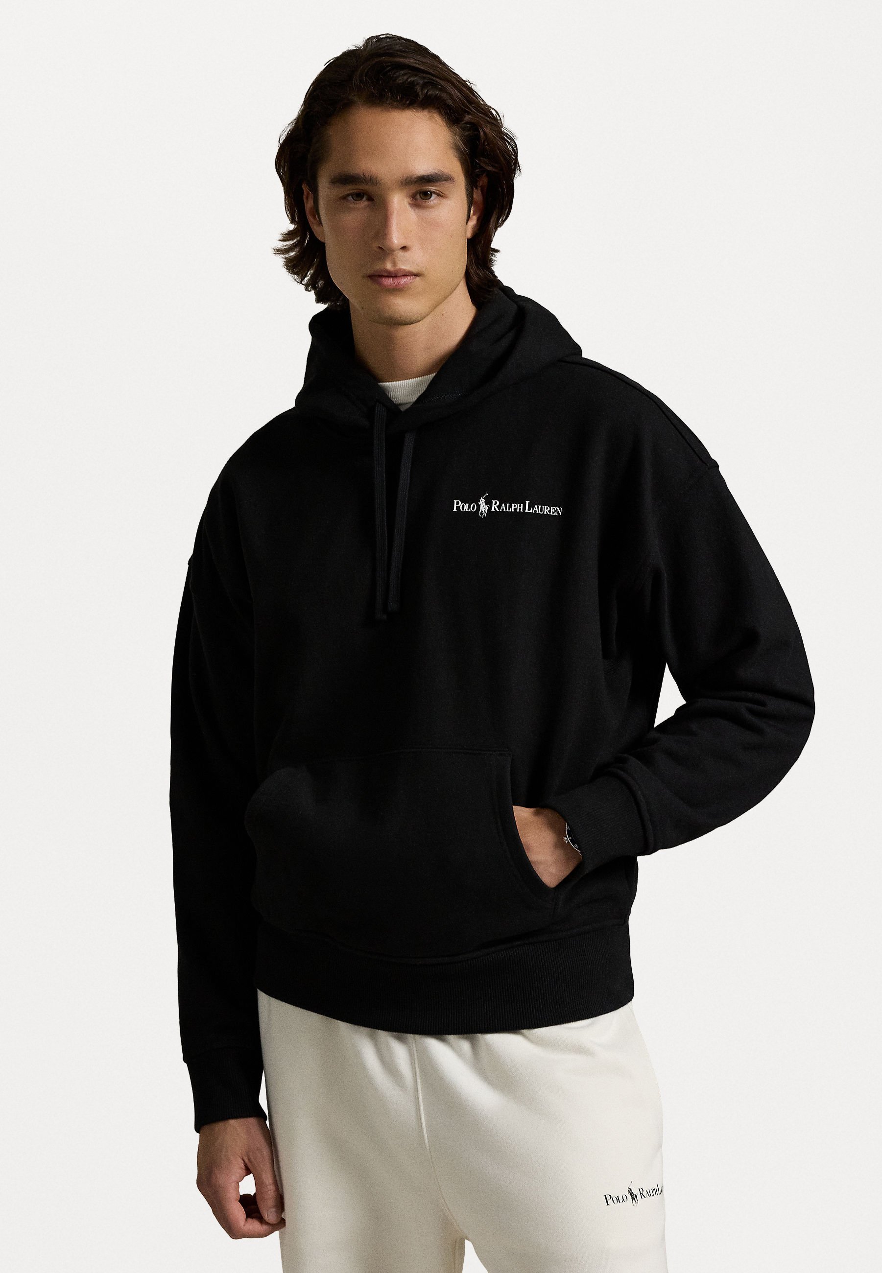Polo Ralph Lauren RELAXED FIT LOGO FLEECE HOODIE - Mikina s kapucňou - čierna