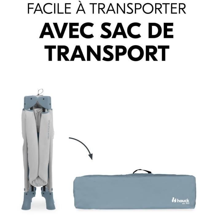 Lit de voyage - HAUCK - DREAM N PLAY PLUS - 60 x 120 cm - Dès la naissance - Pliable - Dusty blue