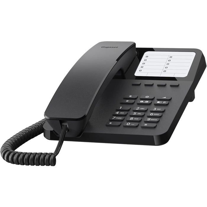 Téléphone filaire de bureau - FEBEST - Desk 400 - 10 numérotations abrégées - Rappel - Compatible appareils auditifs