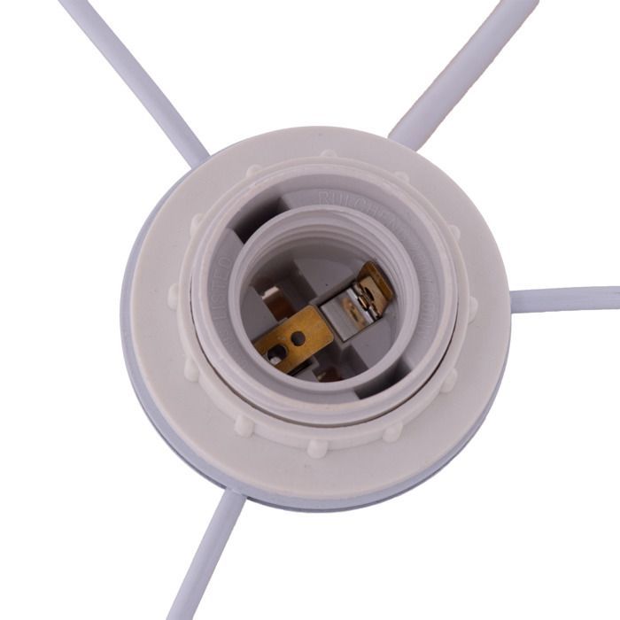 Lámpara de techo colgante con pantalla de tela blanca y ratán, Ø 40 cm 