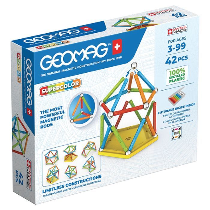 Geomag Super Color Recycled, 42 pezzi multicolore