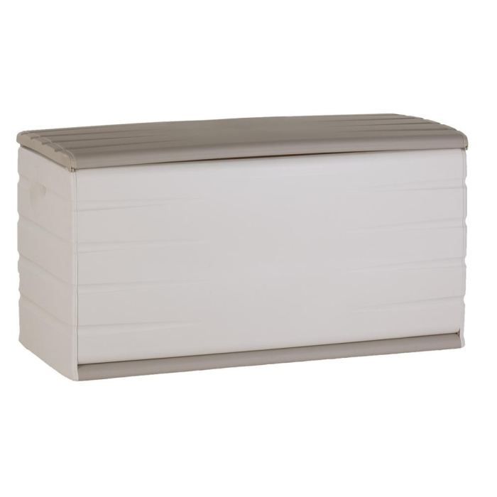 PLASTIKEN 350L Indoor/Outdoor Storage Box, Functional and Attractive, Lockable with Wheels, Beige