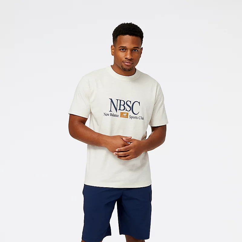 Camiseta masculina de algodão para clube de atletismo - COR AVEIA MESCLA