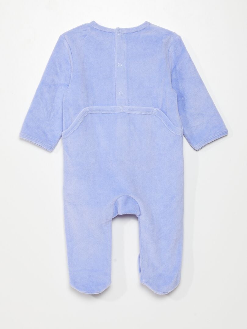 Fluwelen romper - Blauw/Eenhoorn
