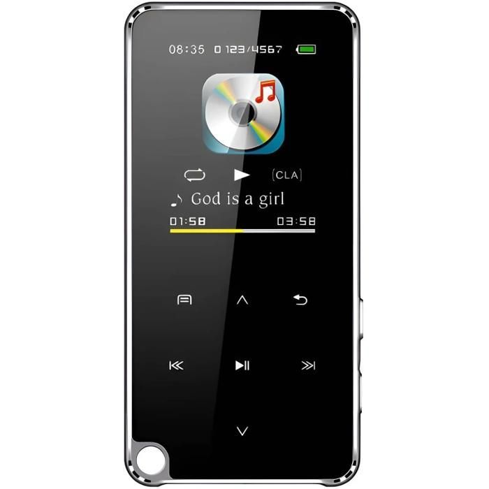 Reproductor MP4, Bluetooth, 16 GB, pantalla táctil capacitiva, calidad de sonido HD, música, fotos, vídeos, libros electrónicos, negro