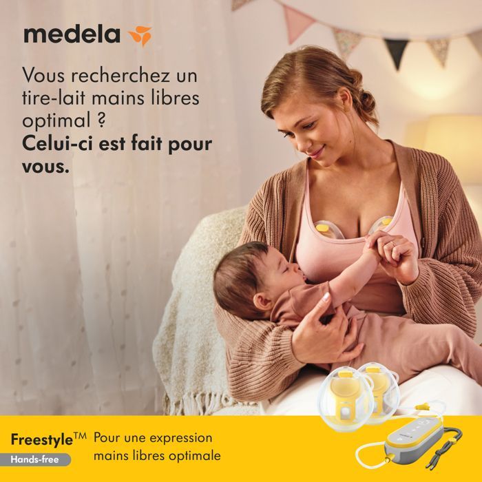 MEDELA – Freihändige elektrische Doppelmilchpumpe Freestyle (21 mm / 24 mm) – Diskret und tragbar