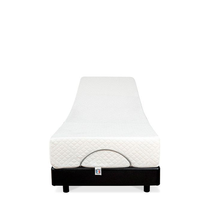 Conjunto de colchón de espuma viscoelástica + base de cama eléctrica SuperFlex de 70x190 cm.