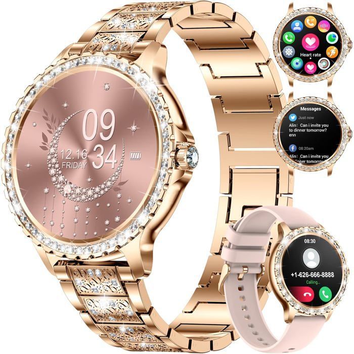 Montre Connectée Femme Bluetooth Appels Pour Android Ios Sport Fitness Activity Tracker Montre Femme Connectée 1,32
