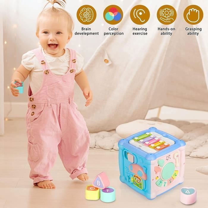 Cube d’Activités 14 en 1 - Montessori Play Center - Jouet d'apprentissage éducatif précoce - Bébé 1 2 Ans