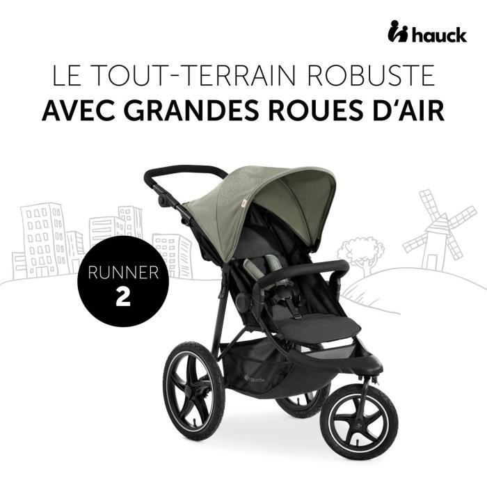 HAUCK – Geländegängiger Kinderwagen – RUNNER 2 – 3 Räder – Einhand-Faltmechanismus – Mickey