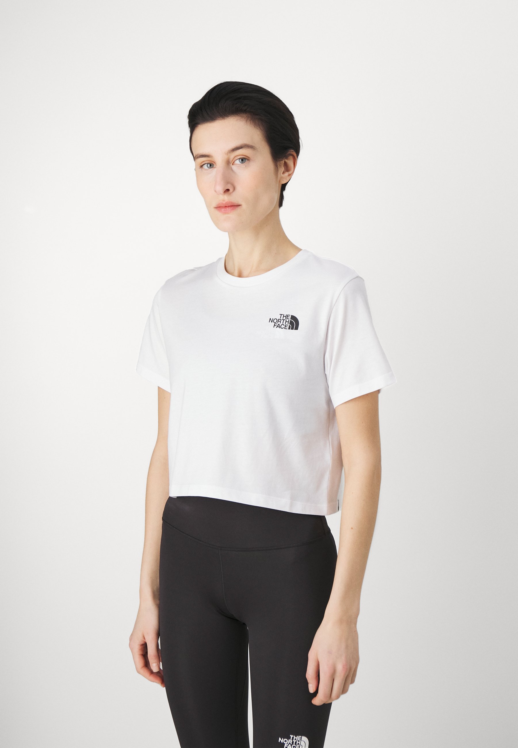 The North Face SIMPLE DOME CROPPED SLIM TEE - Bedrucktes T-Shirt - Weiß