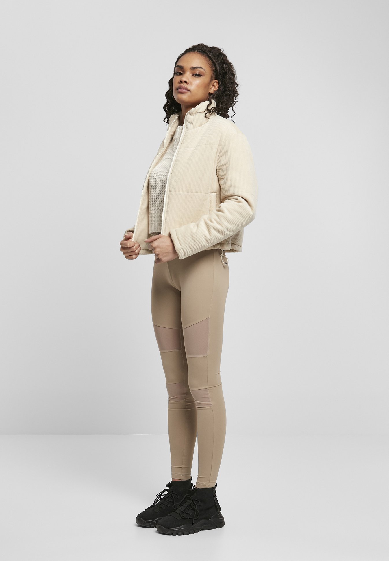 Urban Classics winterjas - wit zand