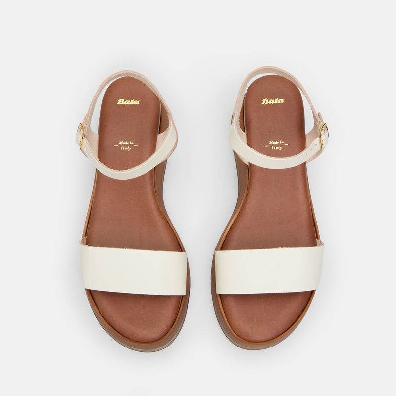 BATA Damsandaler i Läder med 6 cm Platåsula