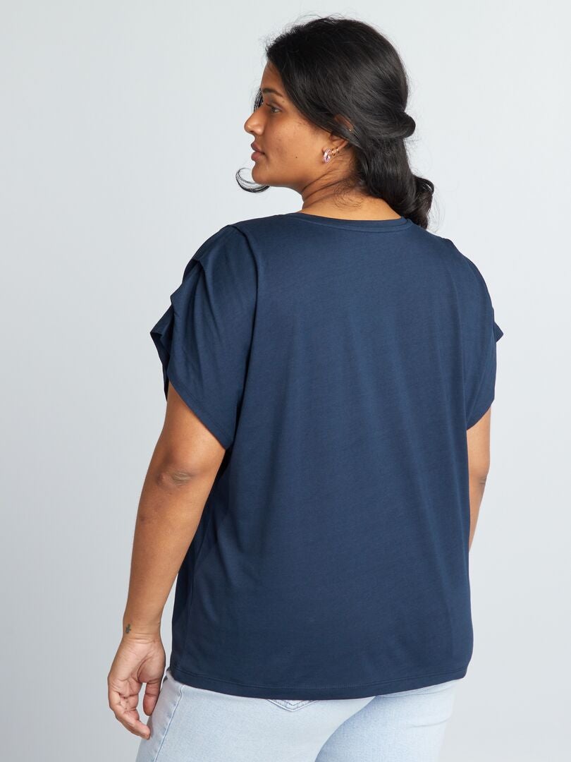 Effen T-shirt met korte mouwen - GRIJS