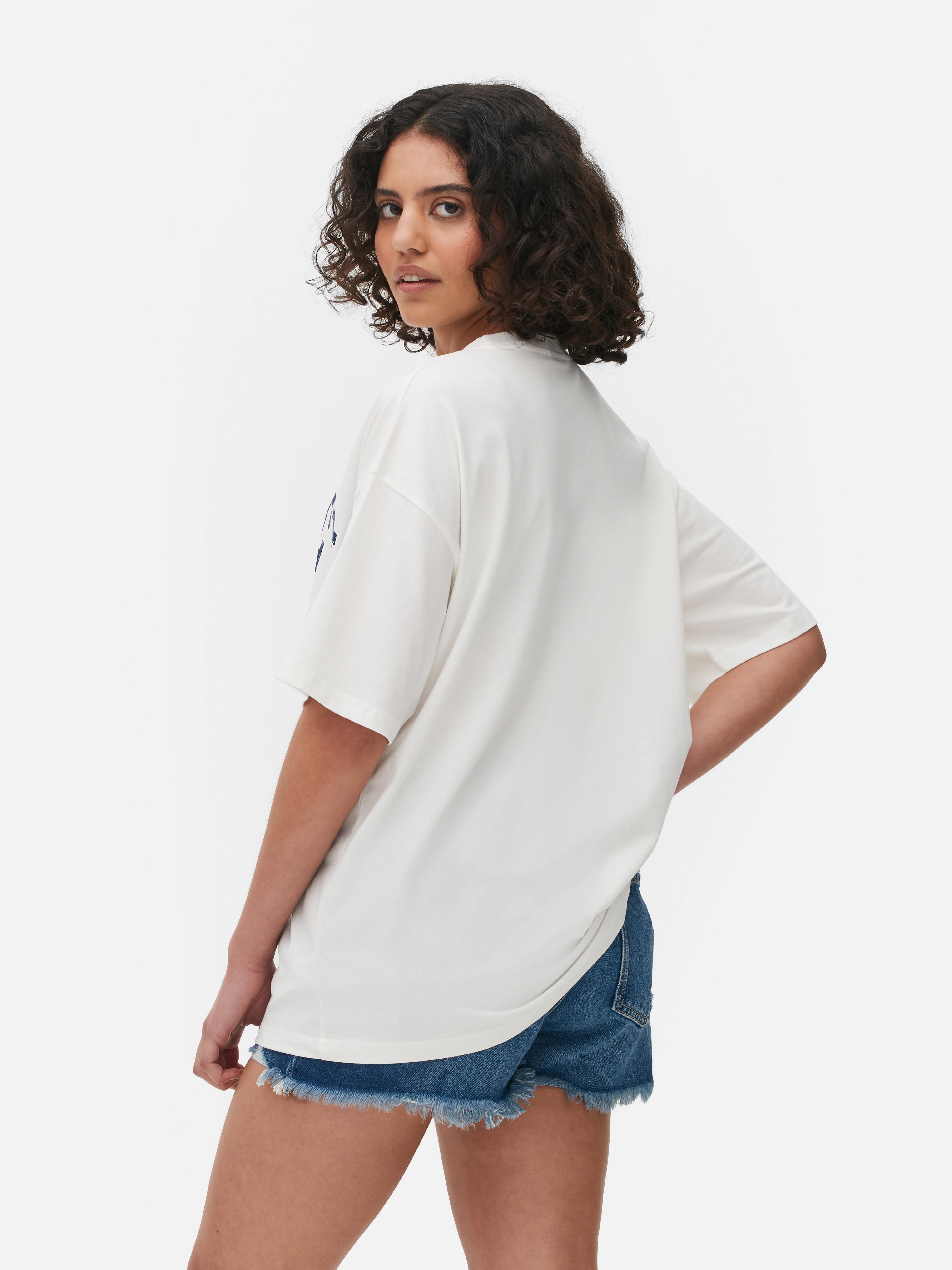 Tricou Berkeley supradimensionat asortat Un tricou supradimensionat din bumbac cu mâneci scurte și imprimeu Berkeley