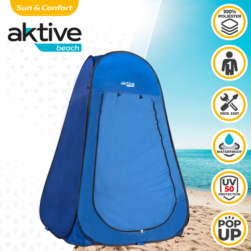  Tenda de camping Aktive com chuveiro e vestiário, sem piso.