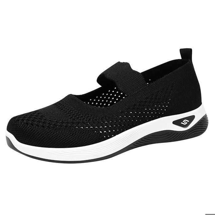 Scarpe ortopediche da donna, non scarpe da ginnastica slip-on, scarpe da passeggio ortopediche leggere con plateau, nere