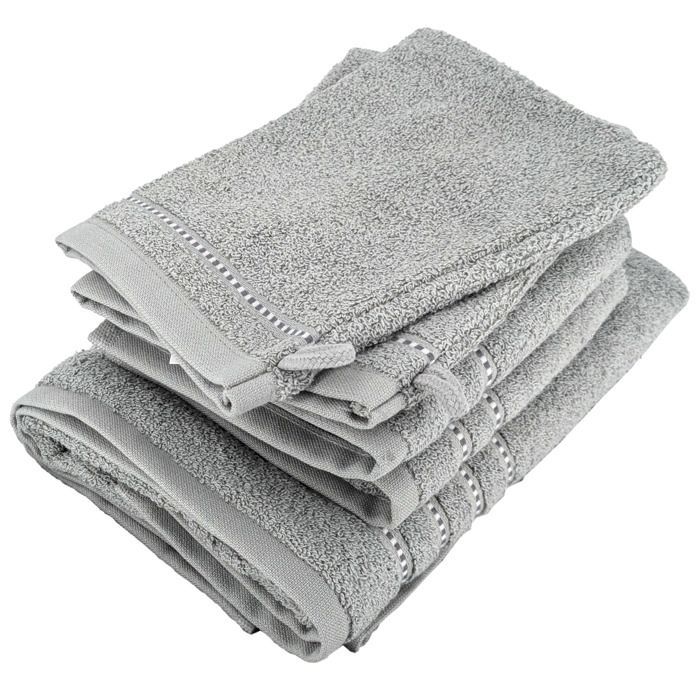 Bath set of 4, cotton 500 g/m², CHARM silver grey