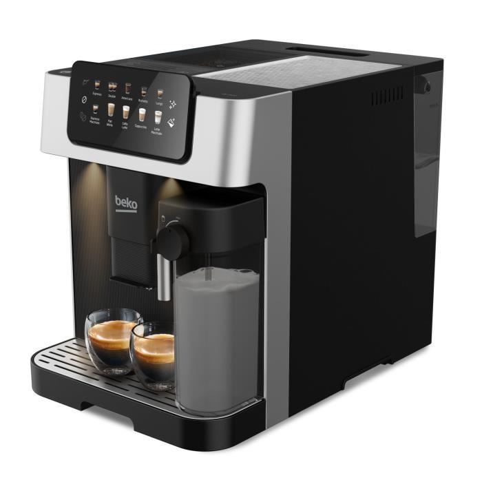 Cafetera con molinillo - BEKO - CEG7304X - 1350 W - 19 bares - Pantalla táctil a color