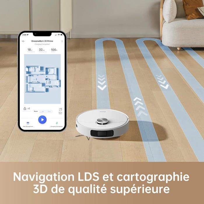 Dreame L10 Prime - Robot Vacuum Cleaner - 4000Pa - Automatic Cleaning LDS Navigation, 70%-79% New, B3
