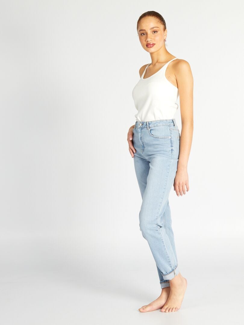 Calça jeans de corte reto - tamanho 32L - azul