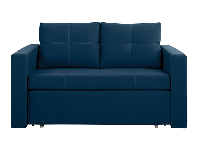 Sofa dwuosobowa Bunio III rozkładana z pojemnikiem niebieska