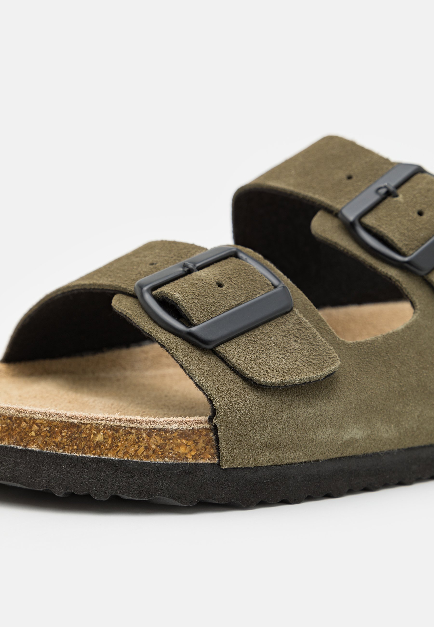Pier One LEATHER UNISEX - Tøfler - khaki